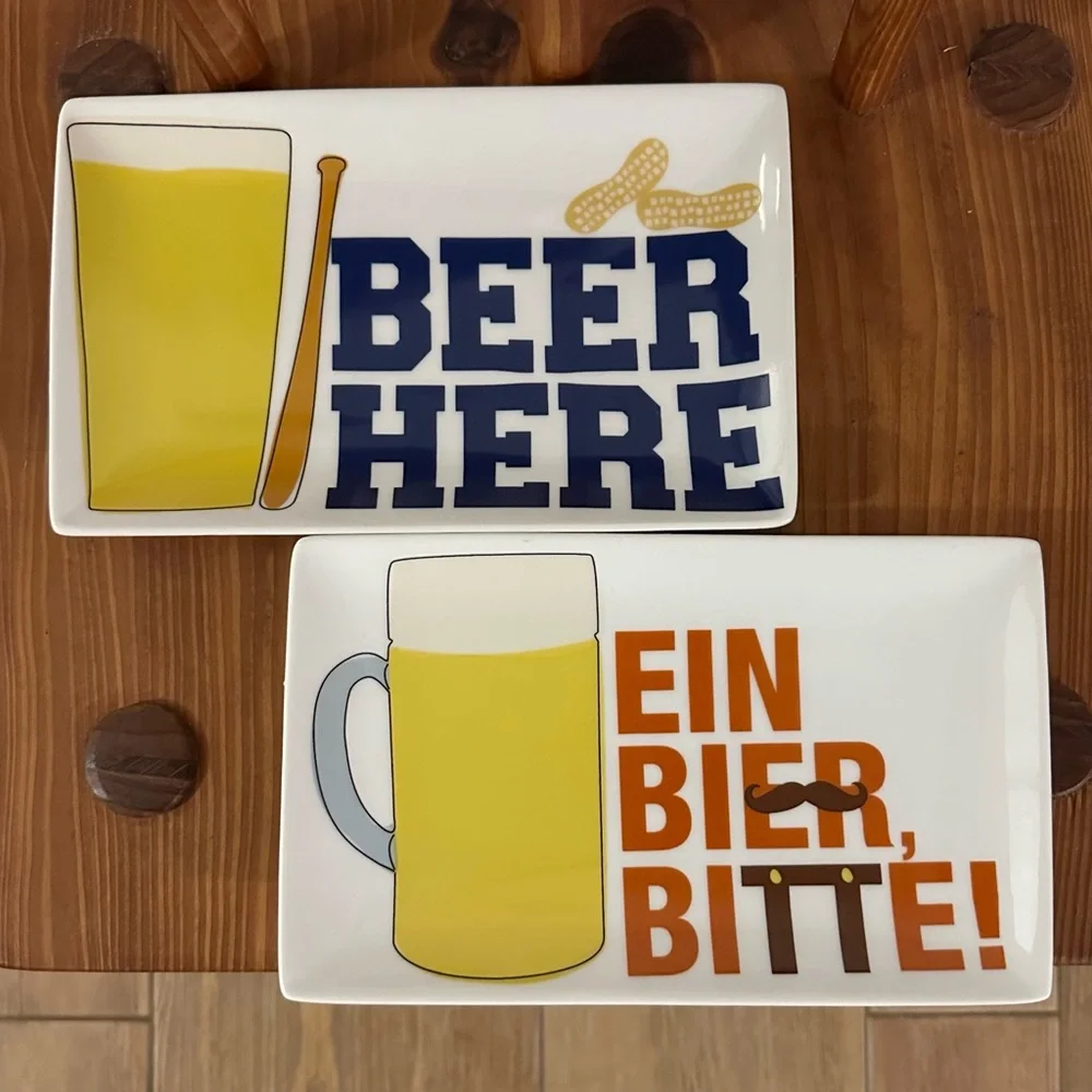 Set of 2 Crate & Barrel Beer Appetizer Plate